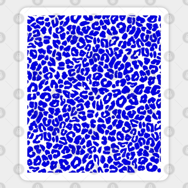 Cobalt Blue Leopard Print Sticker by OneThreeSix